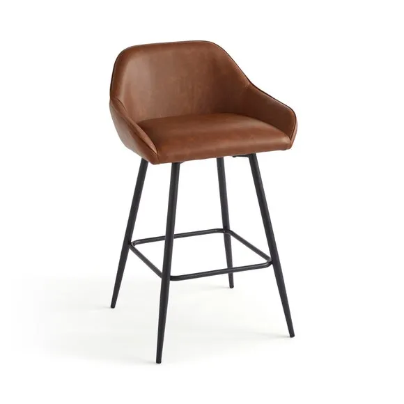 Radleigh Bar Stool, Faux Leather Tan 6