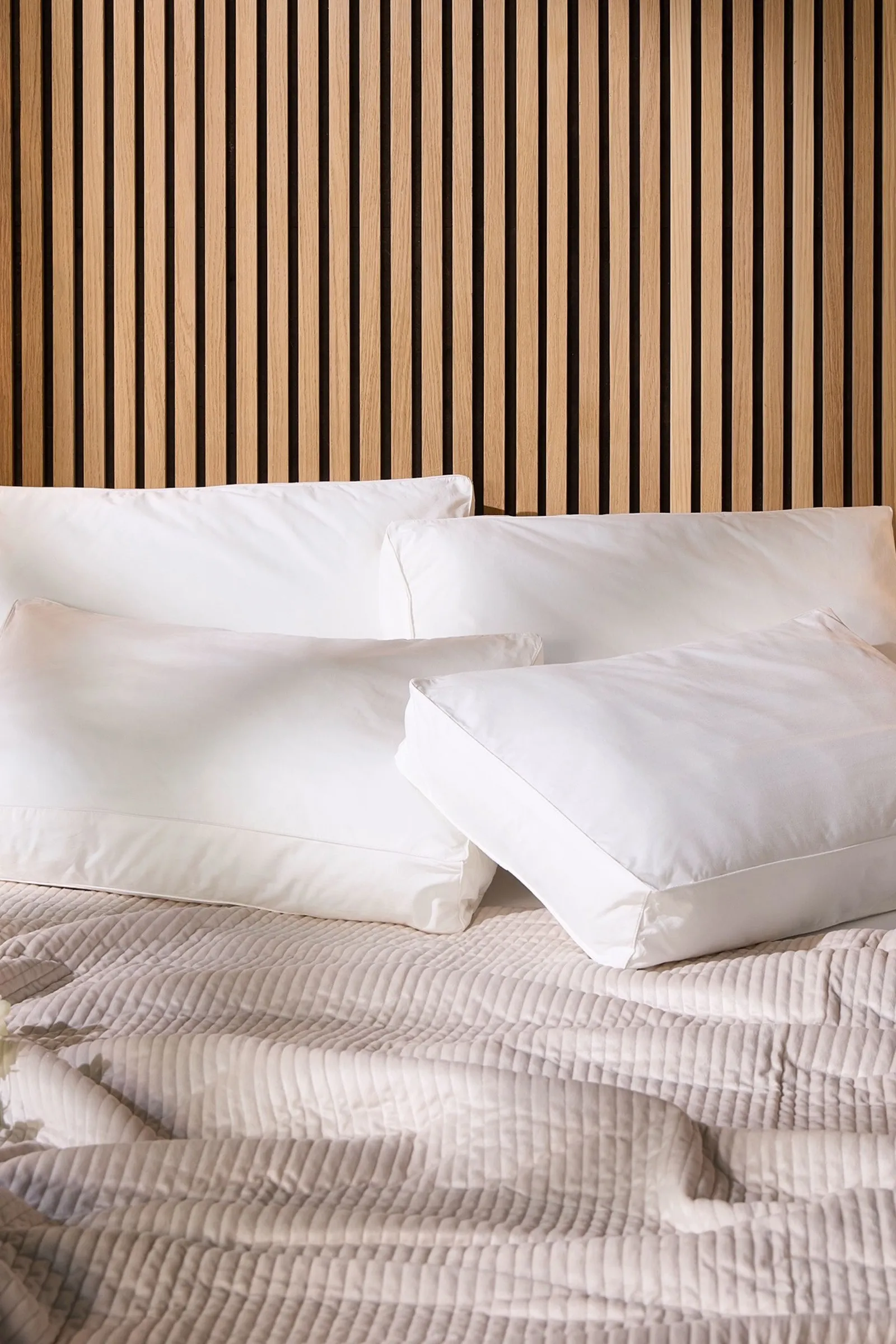 Snuggledown 2 Pack Hotel Side Sleeper Pillow - Firm Support, Deep Filled Cotton Box Pillow in White 2