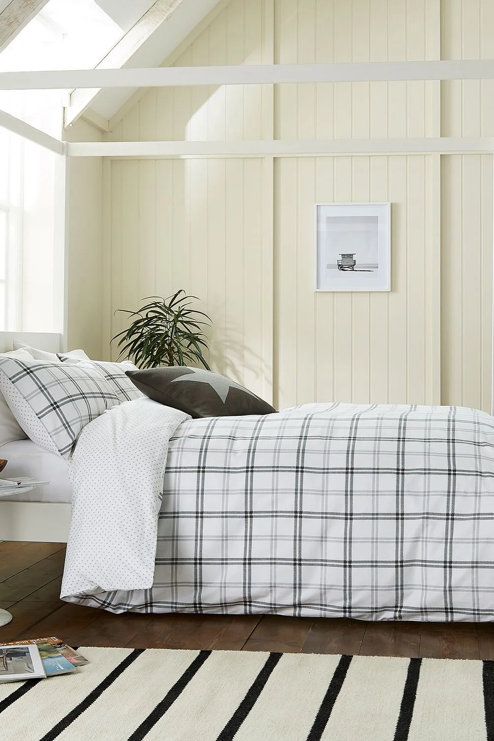 Helena Springfield 'Hunter's Check' Brushed Cotton Duvet Cover Set in Grey
