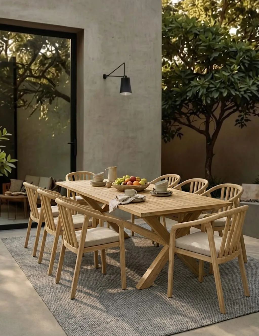 Royalcraft Lidia 8 Seater Garden Dining Set Natural