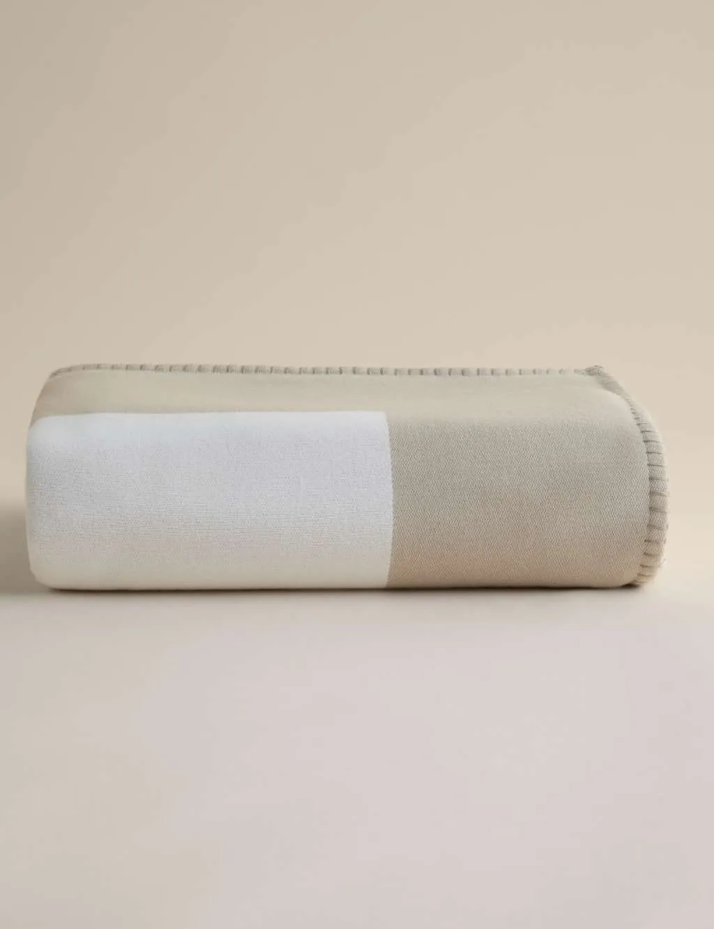 M&S X Kelly Hoppen Kelly Hoppen Design Geometric Throw Taupe