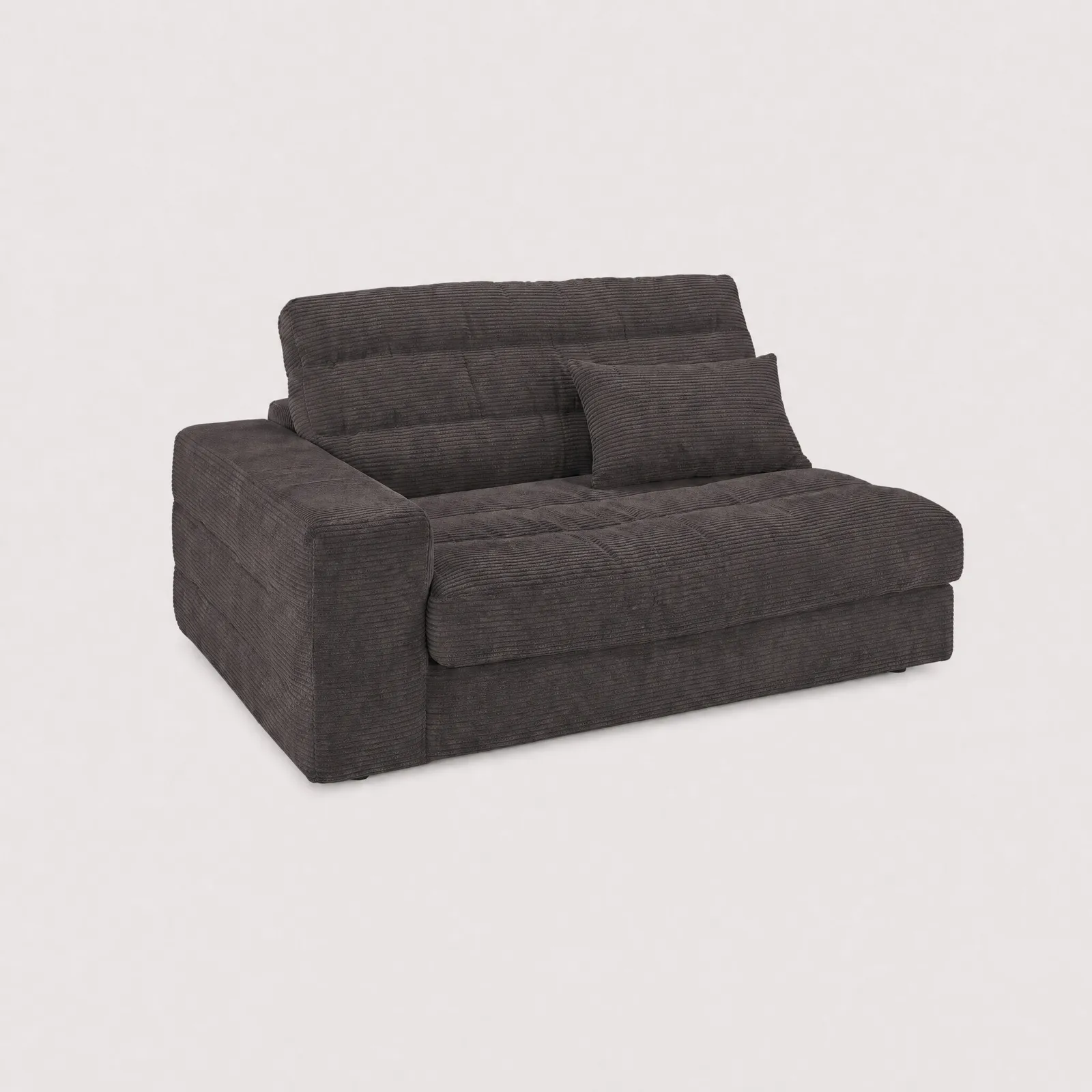 Twain Medium 1.5 Seater Armrest Left Modular Sofa, Brown Fabric | Barker & Stonehouse 1