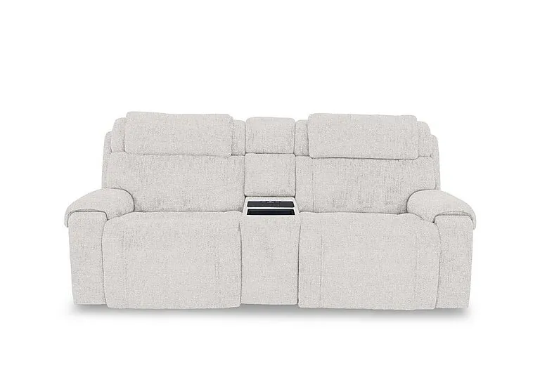 Hollywood Fabric 3 Seater Power Recliner Media Sofa with Power Headrests and Storage Arms - R110 Sand