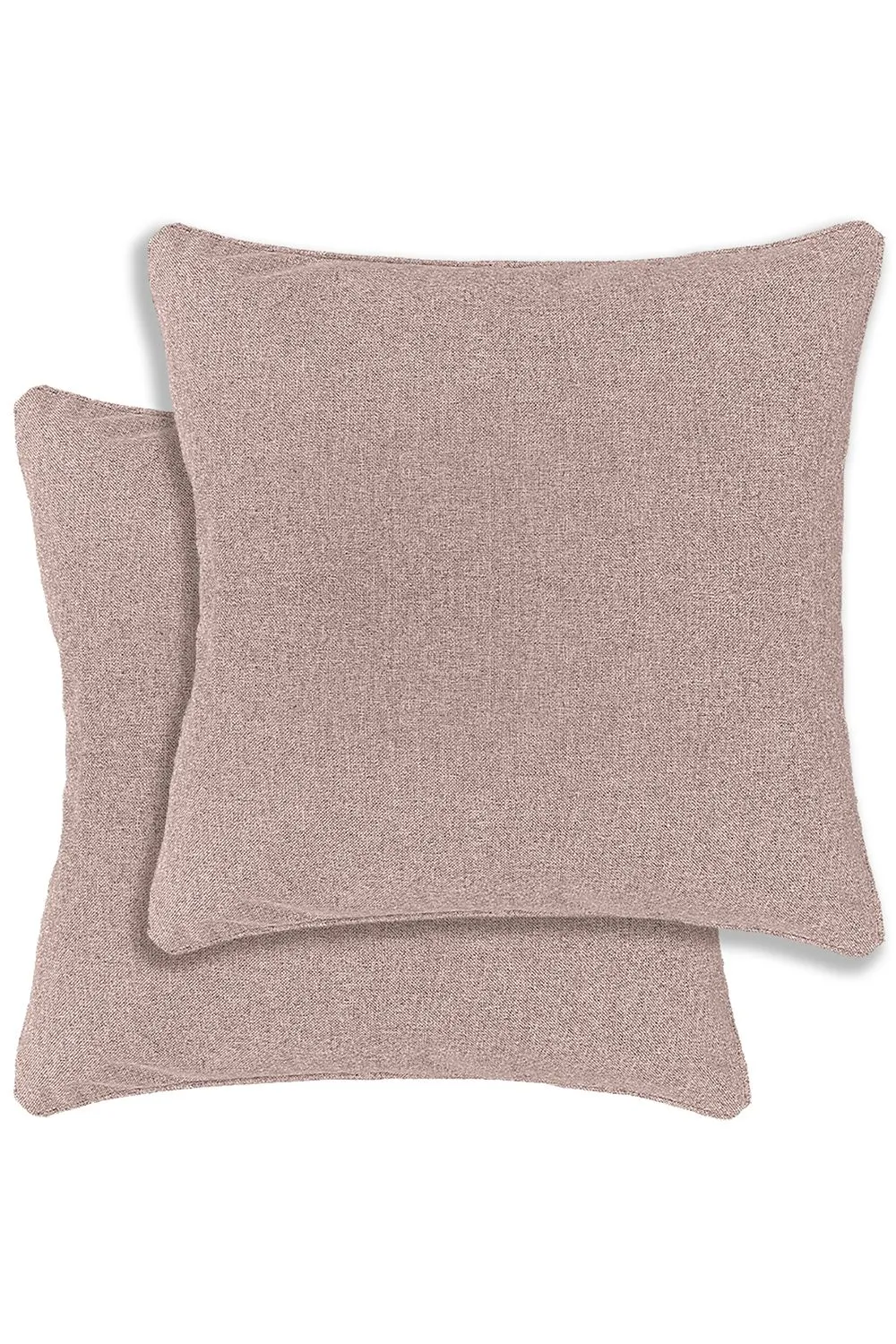 Enhanced Living Austin/Dallas Textured Pair of Double Sided Zip Opening Piped Edge Cushion Covers - 43x43cm - Cases Only in Pink