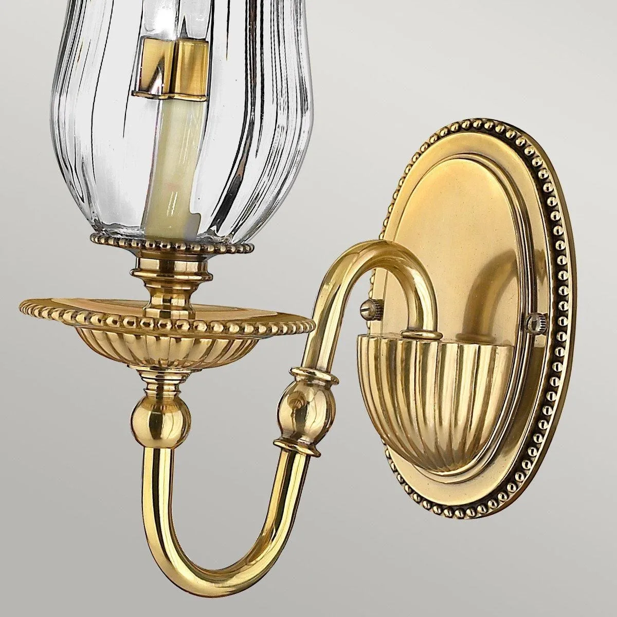 Netlighting Cambridge 1 Light Indoor Candle Wall Light Burnished Brass E14 in Yellow 2
