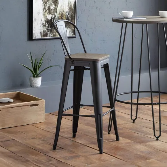Return - Grafton Set Of 2 Bar Stools, Metal, Natural