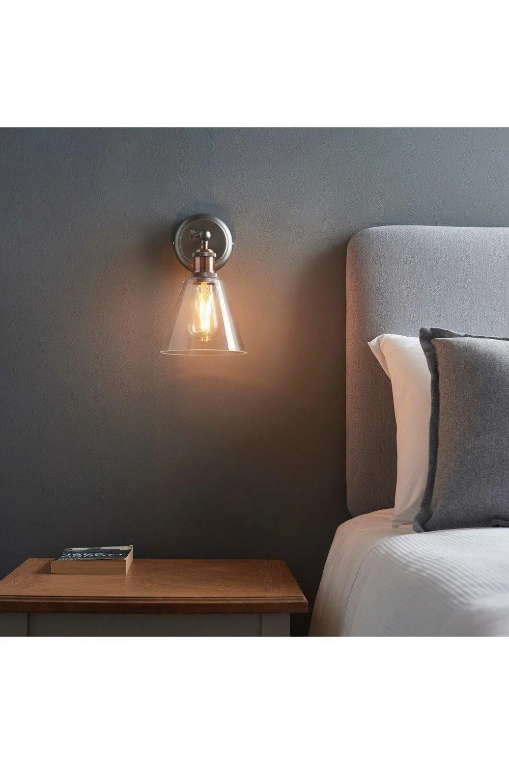 Netlighting Hal Metal Wall Lamp Aged Pewter Aged Copper Plate in Grey 5