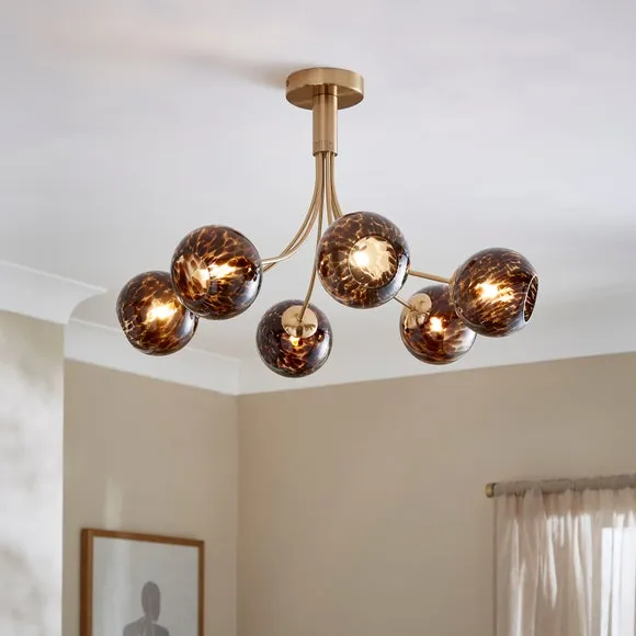 Kira 6 Light Tortoiseshell Ceiling Light