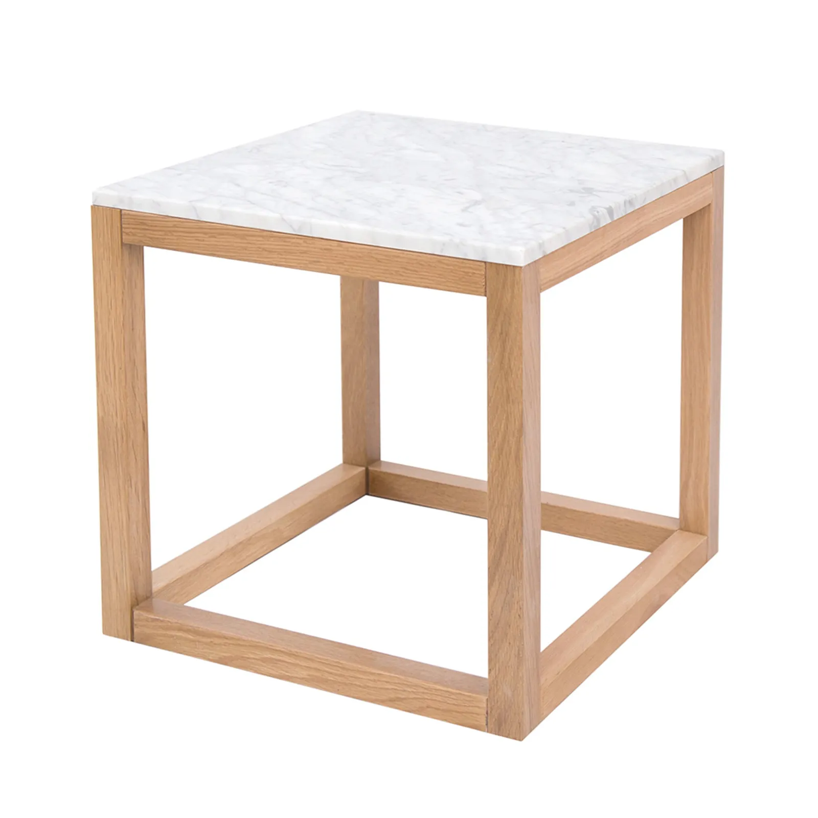Harlow Side Table Brown and White