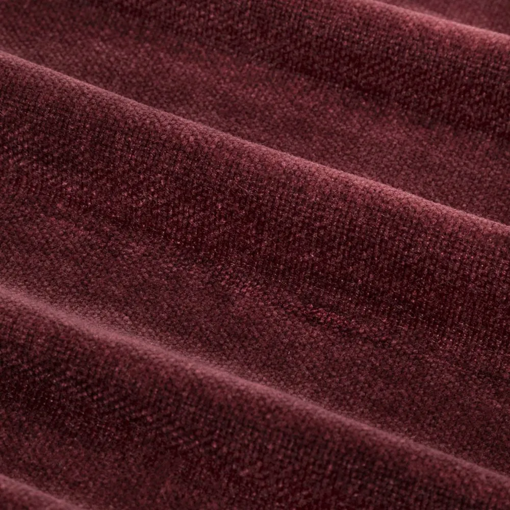 Yard Heavy Chenille Velvet Room Darkening Eyelet Curtain Pair in Wine 6