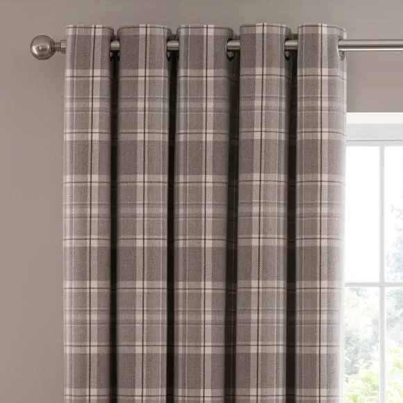 Belhaven Check Eyelet Curtains 1