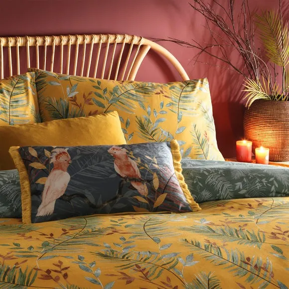 furn. Riva Mazari Mustard Duvet Cover and Pillowcase Set 2