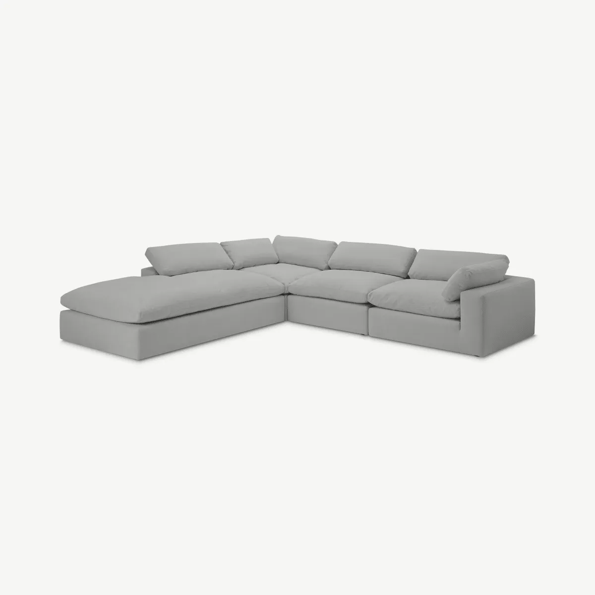 Samona Left Hand Facing Full Corner Sofa, Mineral Cotton & Linen Mix