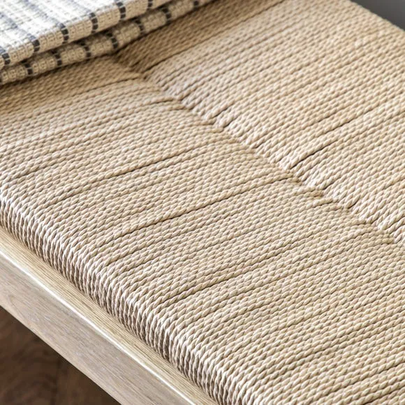 Elda Rope 2 Seater Dining Bench, Natural, 110cm 3