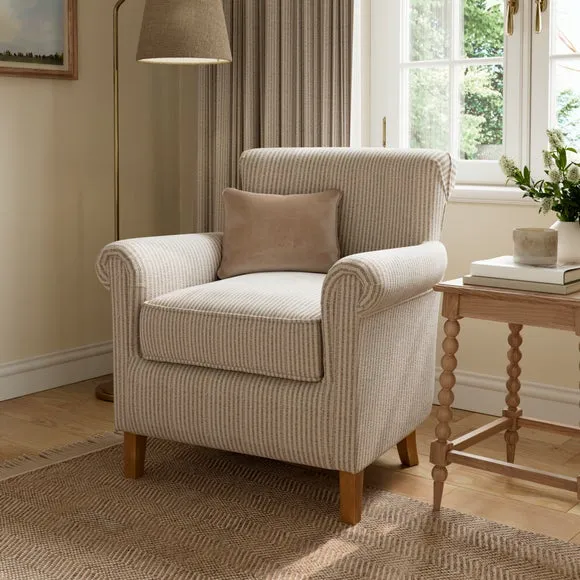 Alba Churchgate Herringbone Stripe Armchair