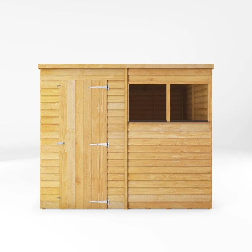 Mercia 8 x 6 Feet Overlap Pent Shed - L189.1 x W241 x H201.4 cm - Brown in Light Brown 2