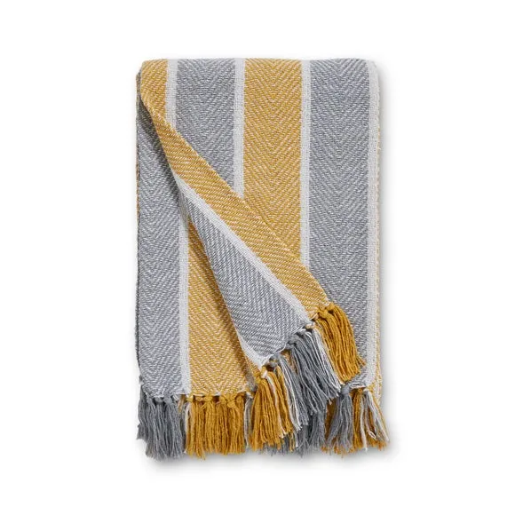 Herringbone Stripe Throw Blanket, 130x180cm 2