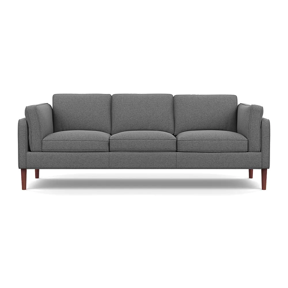 Heal's Sonno 4 Seater St Moritz Wool Light Grey Walnut Feet 1
