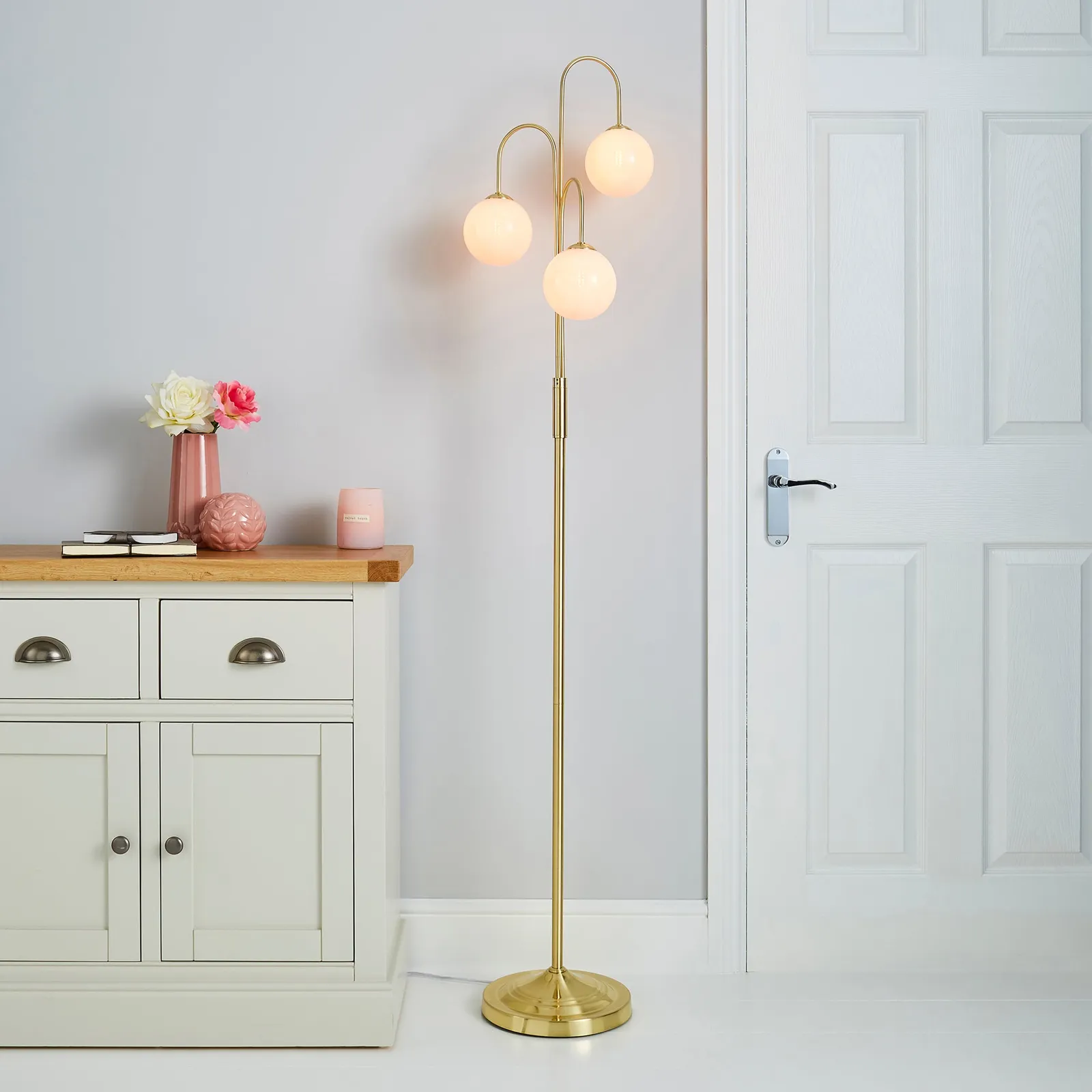 Gigi 3 Light Gold Floor Lamp Gold