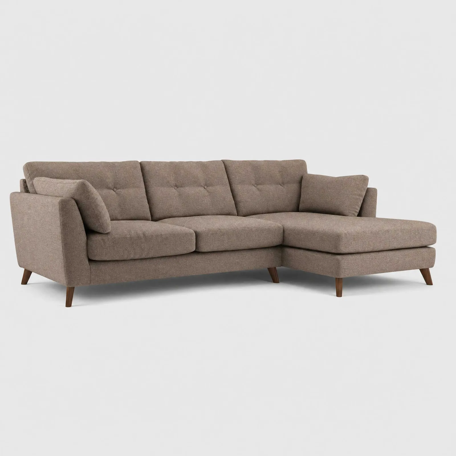 Benton Right Hand Corner Chaise Corner Sofa, Brown Fabric | Barker & Stonehouse 1