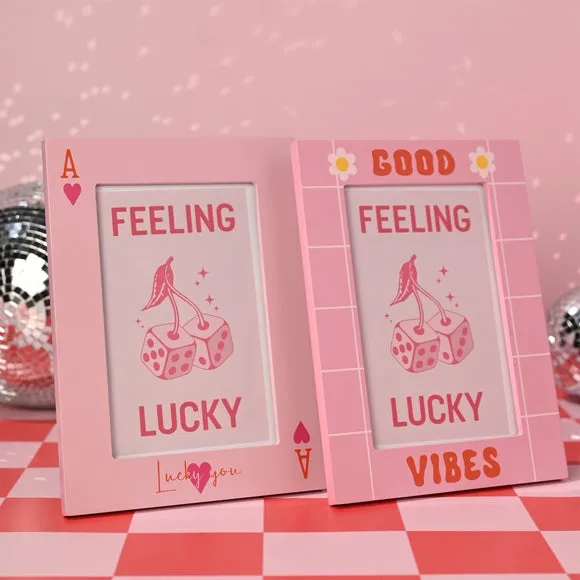 The Feel Good Club Set of 2 Lucky You and Good Vibes Photo Frames 5