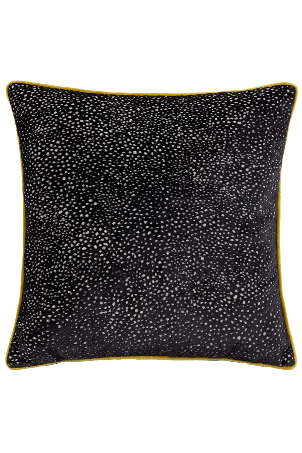 Paoletti Estelle Spotted Piped Cut Velvet Cushion in Black
