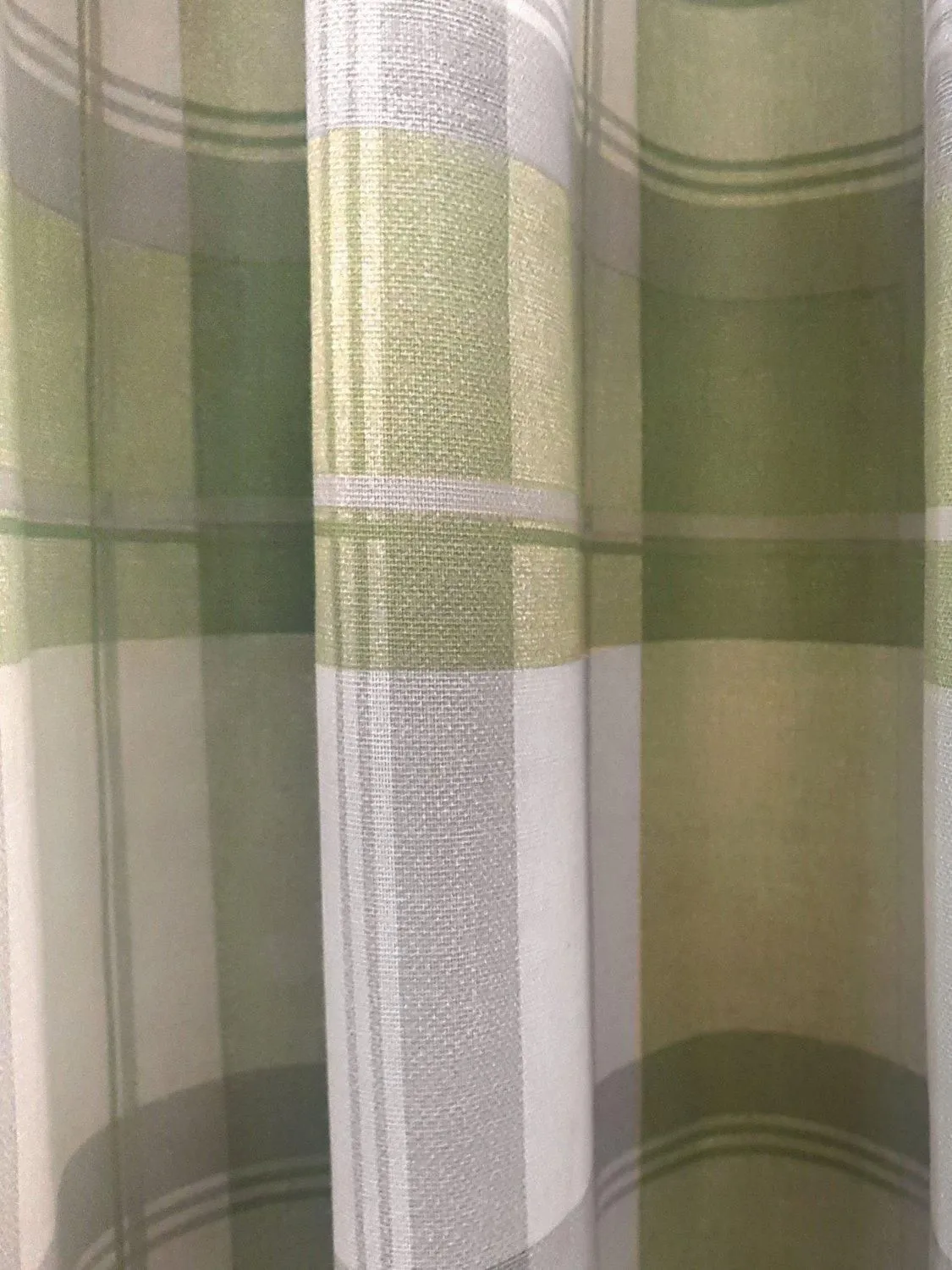 Fusion 'Balmoral Check' Country Checked Pattern Pair of Eyelet Curtains in Green 5