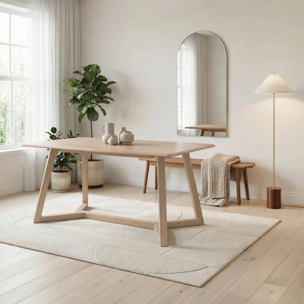 FurnitureboxUK Lulworth Whitewashed Wood Dining Table 4 Cream Beaumont Chairs 2