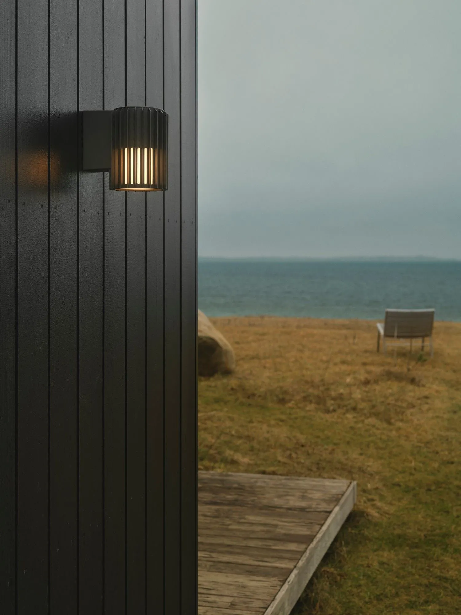 Nordlux Aludra Outdoor Wall Light Grey Metal Garden E27 IP54 Mains in Black 4