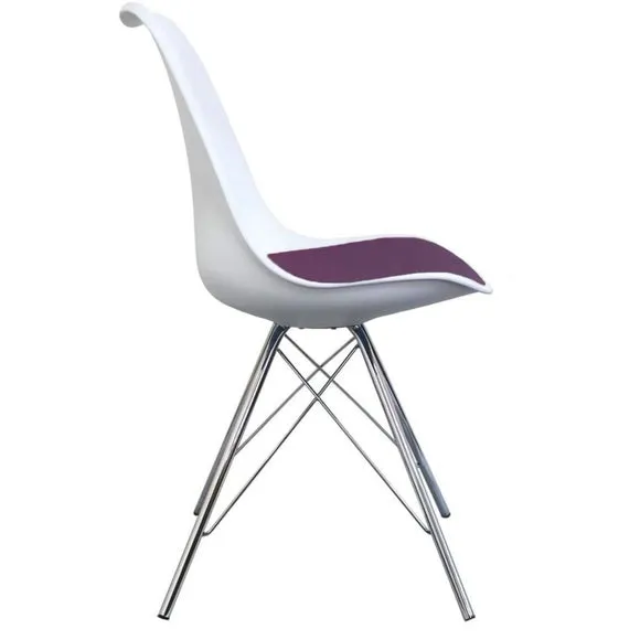 Fusion Living Soho White Plastic Dining Chair 4