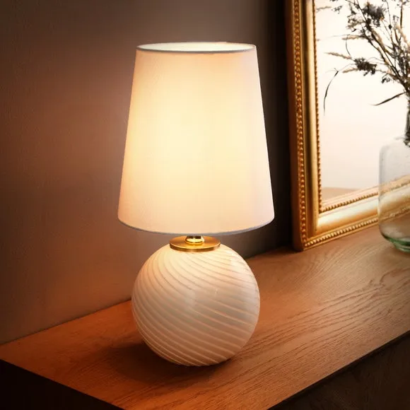 Candy Stripe Ribbed Glass Table Lamp 2
