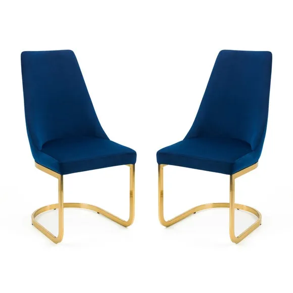 Vittoria Set of 2 Cantilever Dining Chairs, Velvet 3