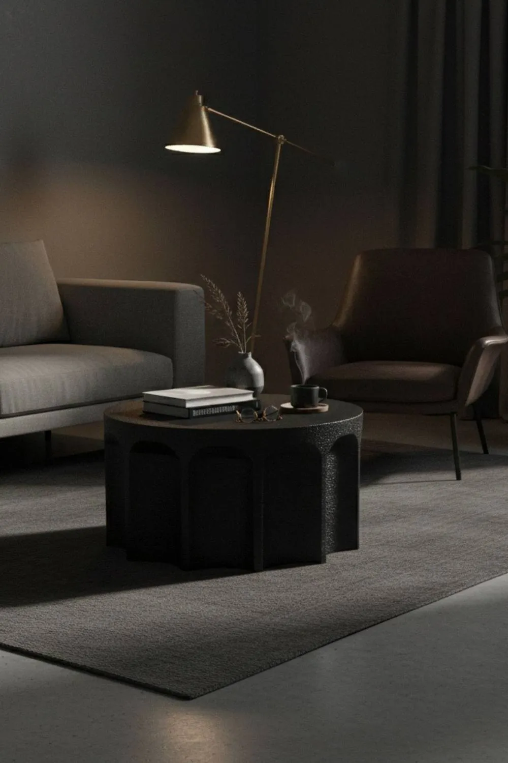 IH Design Otis Multi Arch Low Coffee Table in Black 3