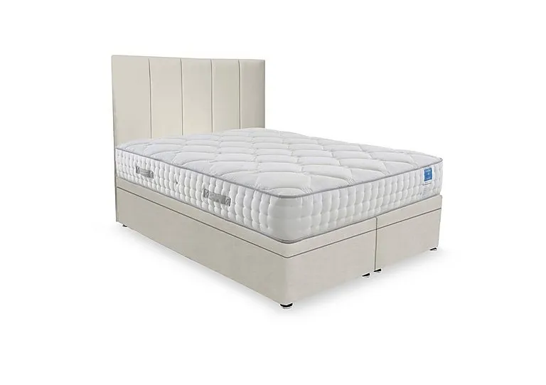 Memory Luxe Electric End Lift Ottoman Divan Set - Double - Plush Ecru