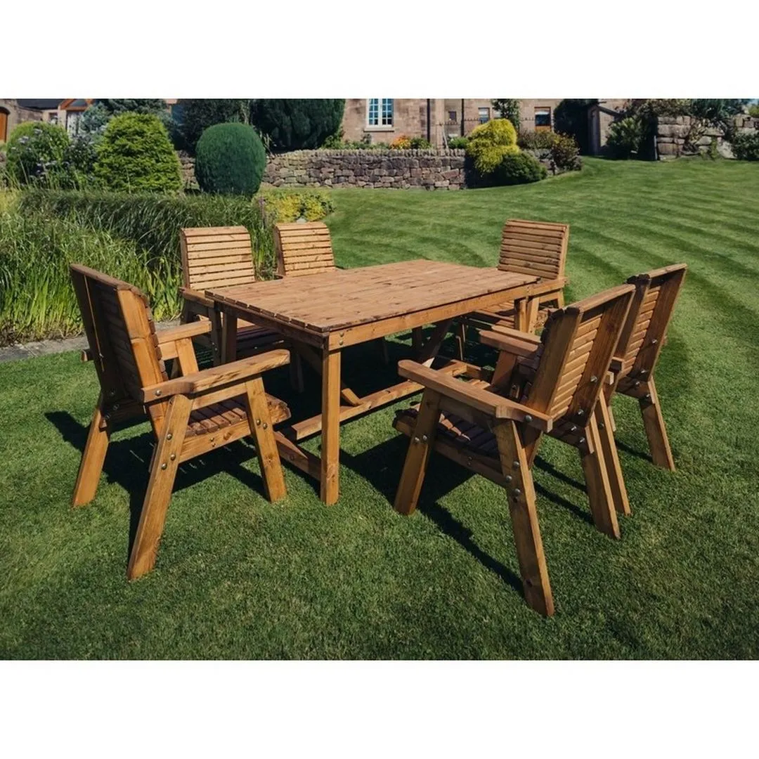Churnet Valley Garden Furniture Ltd Valley 6 Seater Set 6XC - Timber - Minimal Assembly Required in Brown