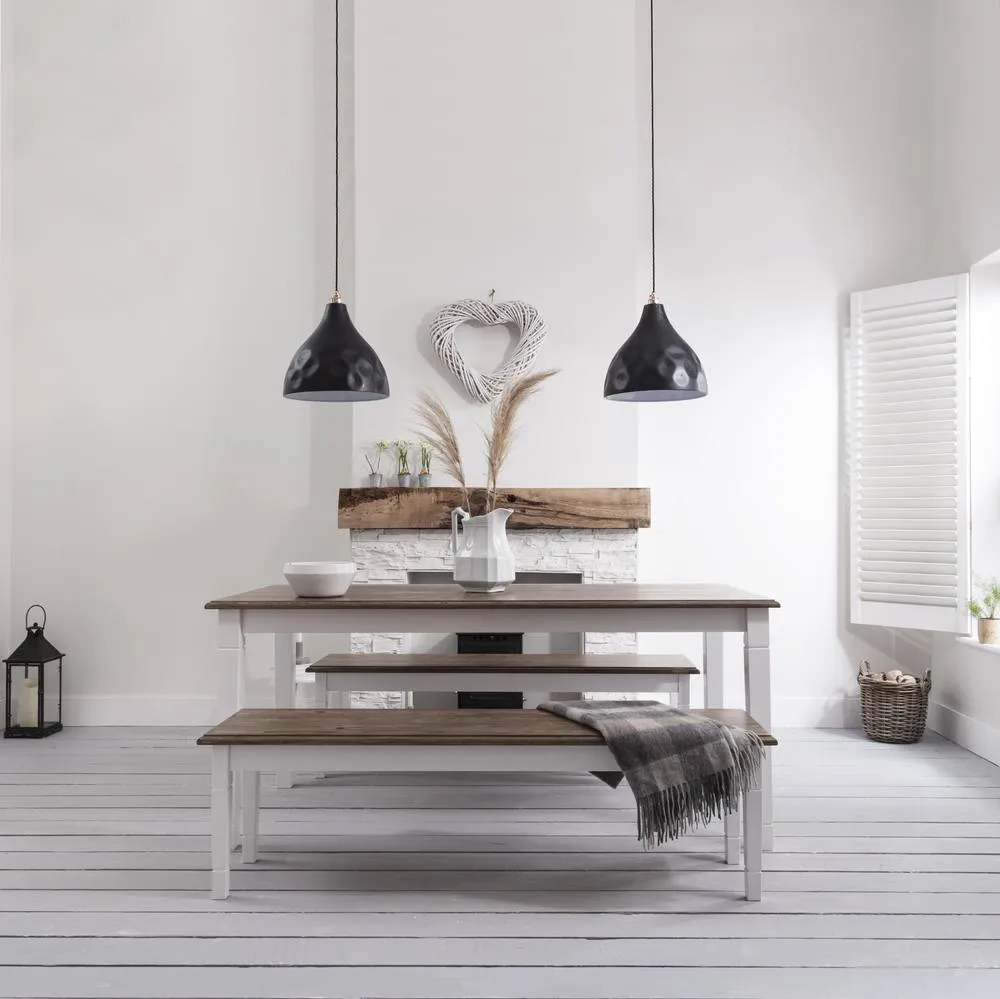 Nöa and Nani Canterbury Bench Medium in White & Dark Pine 4