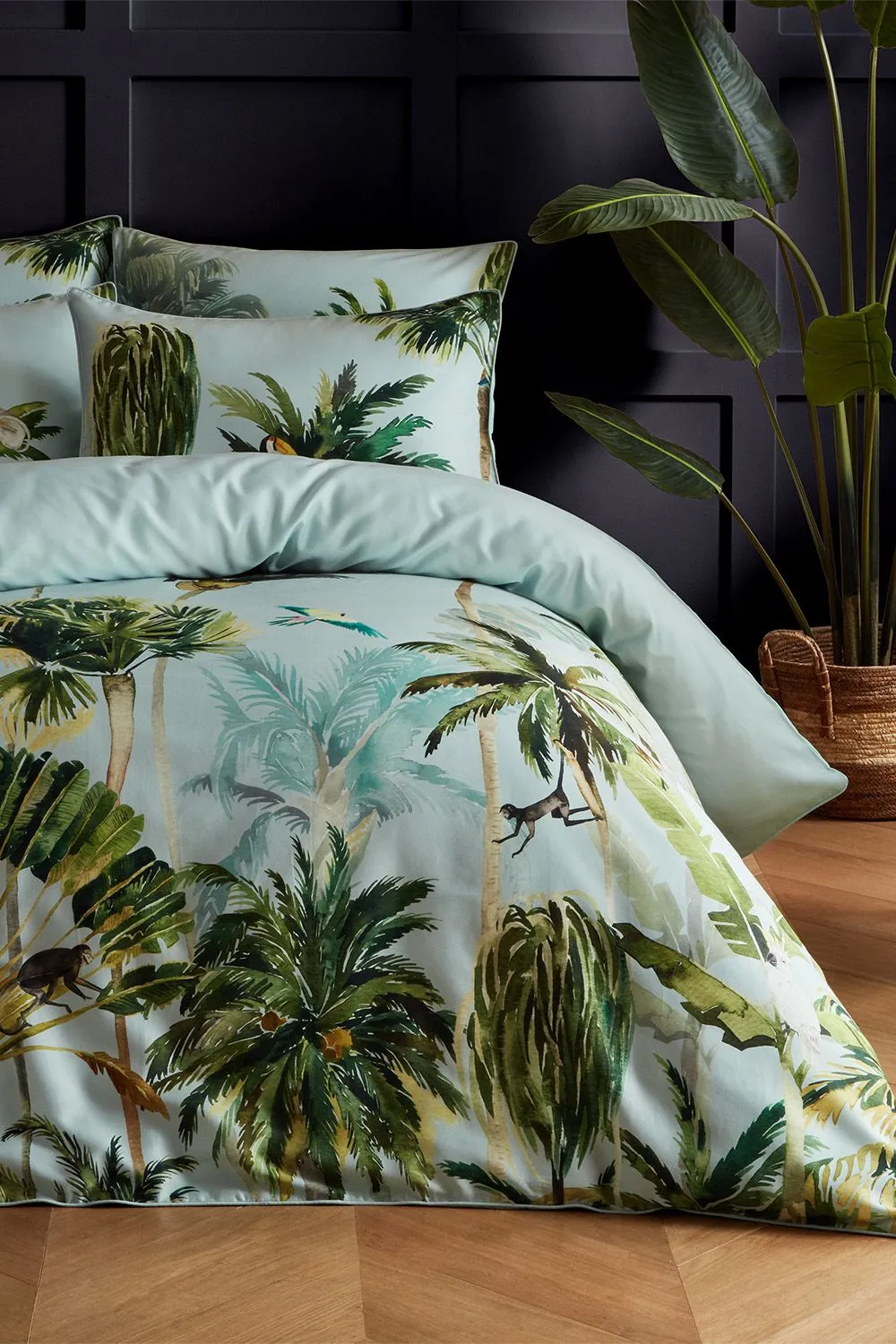 Paoletti Forsteriana Palms 100% Cotton Duvet Cover Set 2