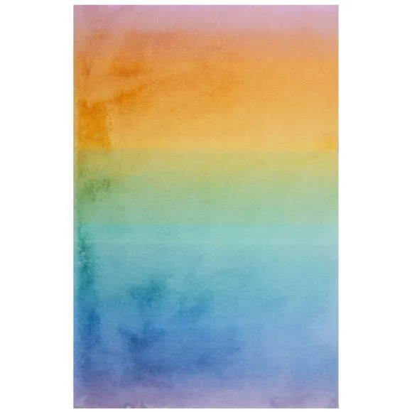 Ombre Horizontal Supersoft Faux Fur Rug 5
