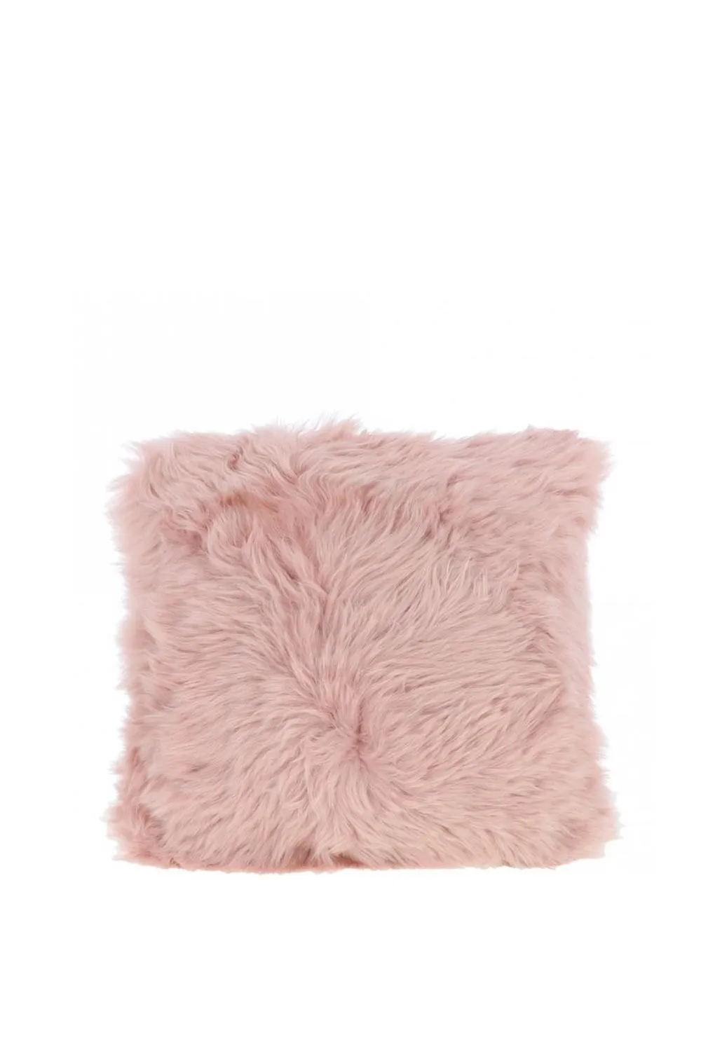 Fenland England Real Sheepskin Fluffy Cushion in Rose