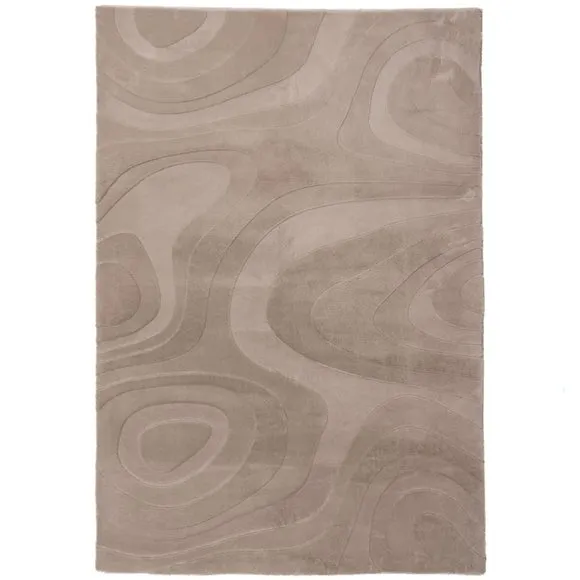 Neve Abstract Faux Fur Wave Rug 5