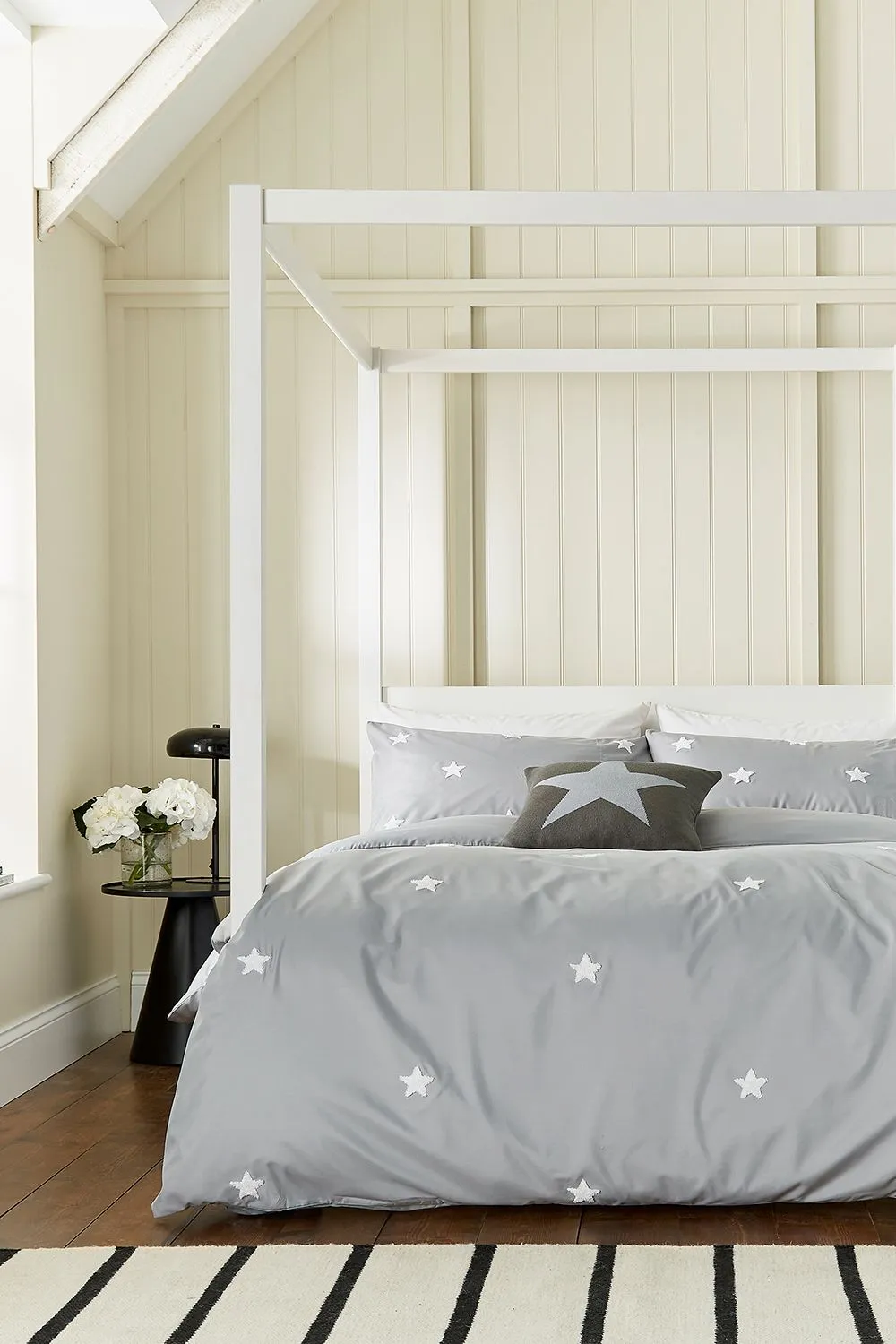 Helena Springfield 'Tufted Star' Woven Duvet Cover Set in Grey