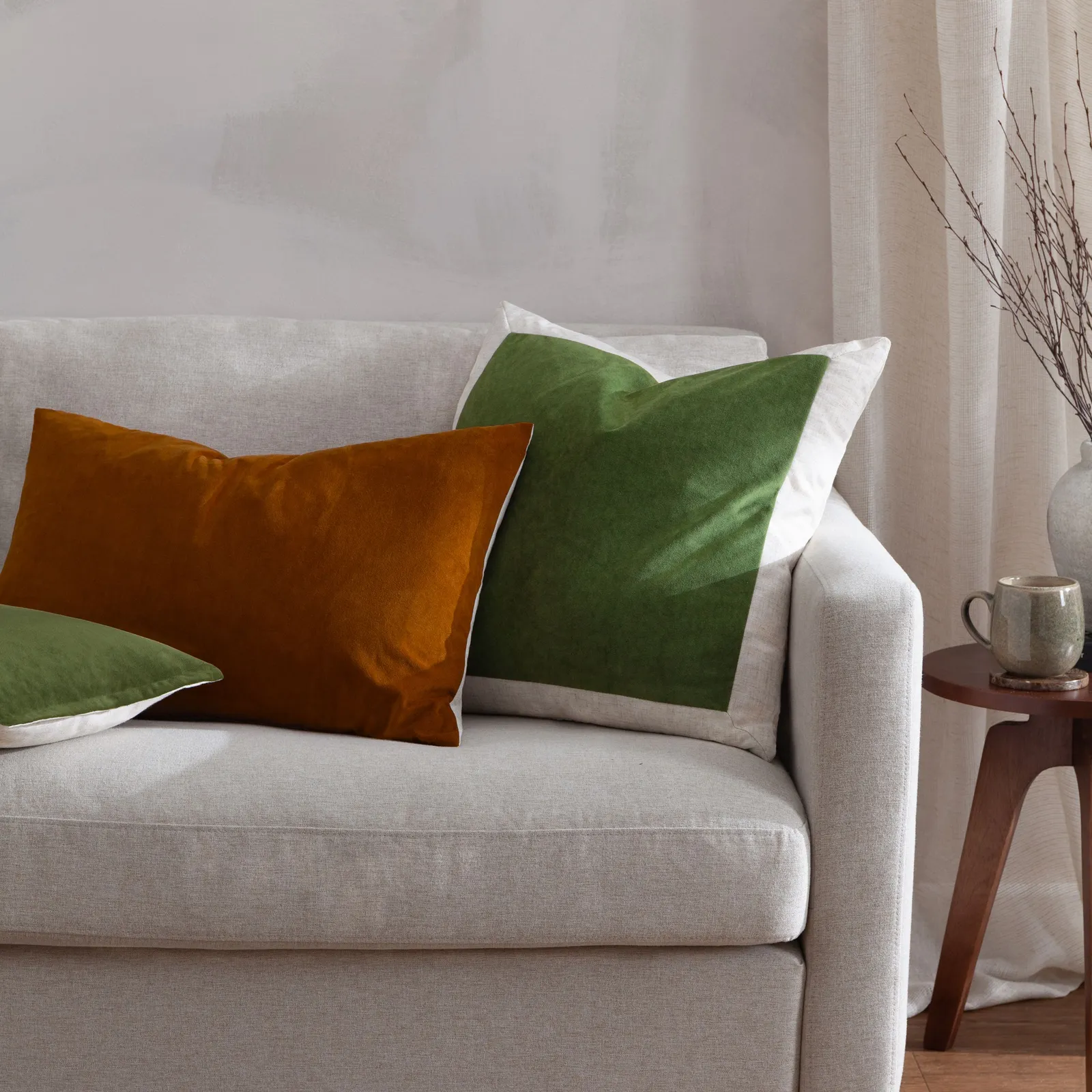 Yard Darland Velvet Cushion in Burnt Orange 6