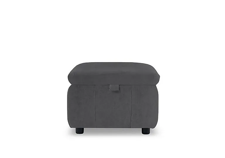 Dolomite Fabric Storage Footstool - Manhattan Charcoal
