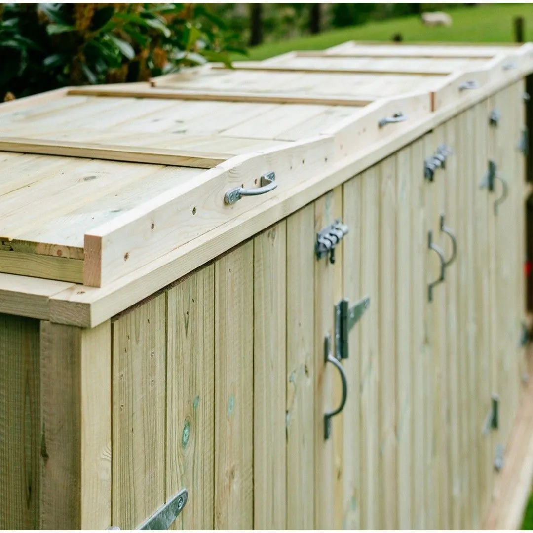 Buttercup Farm Shireburn Bin Store, Fits 1x 180L/240L Wheelie Bins & 8x Boxes in Brown 3