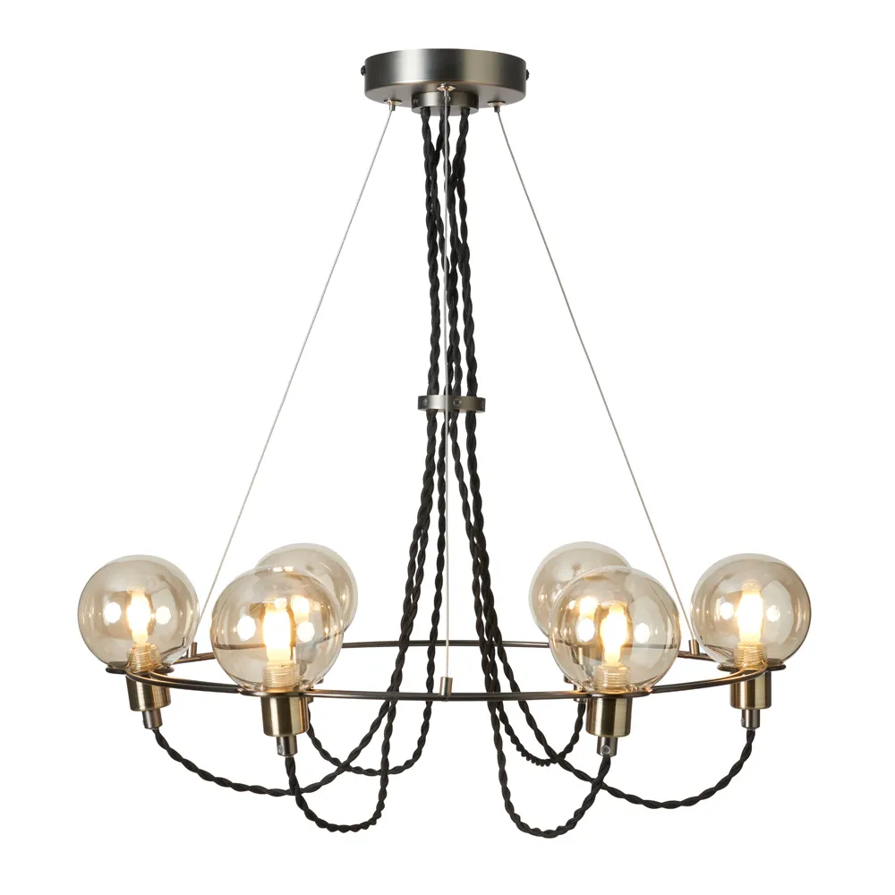 Soho Semi Flush Ceiling Light, Satin Nickel