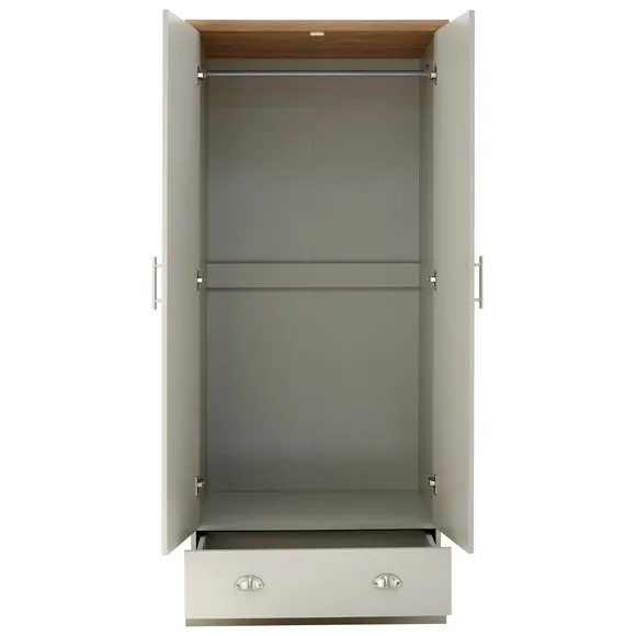 Kendal Double 1 Drawer Wardrobe, Grey 3
