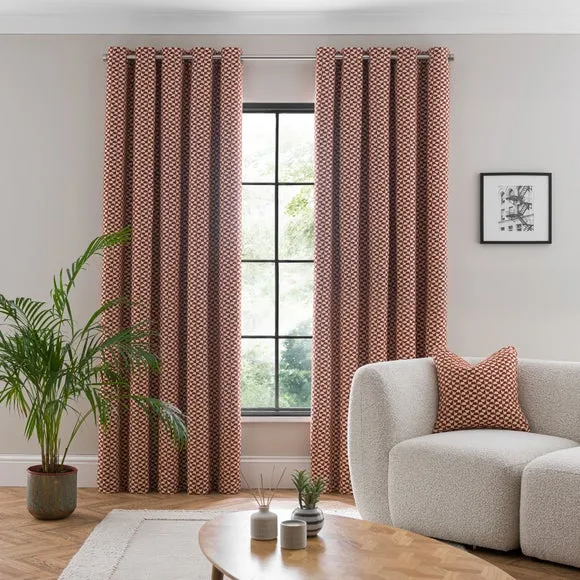 Geo Checkerboard Eyelet Curtains 2