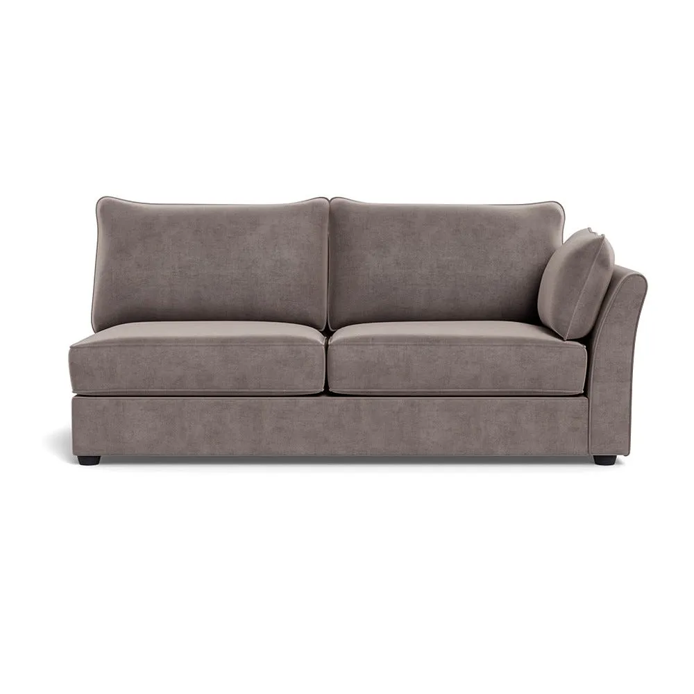 Heal's Tailor Large Right Hand Facing Corner Unit Smart Luxe Velvet Mushroom Black Feet 1