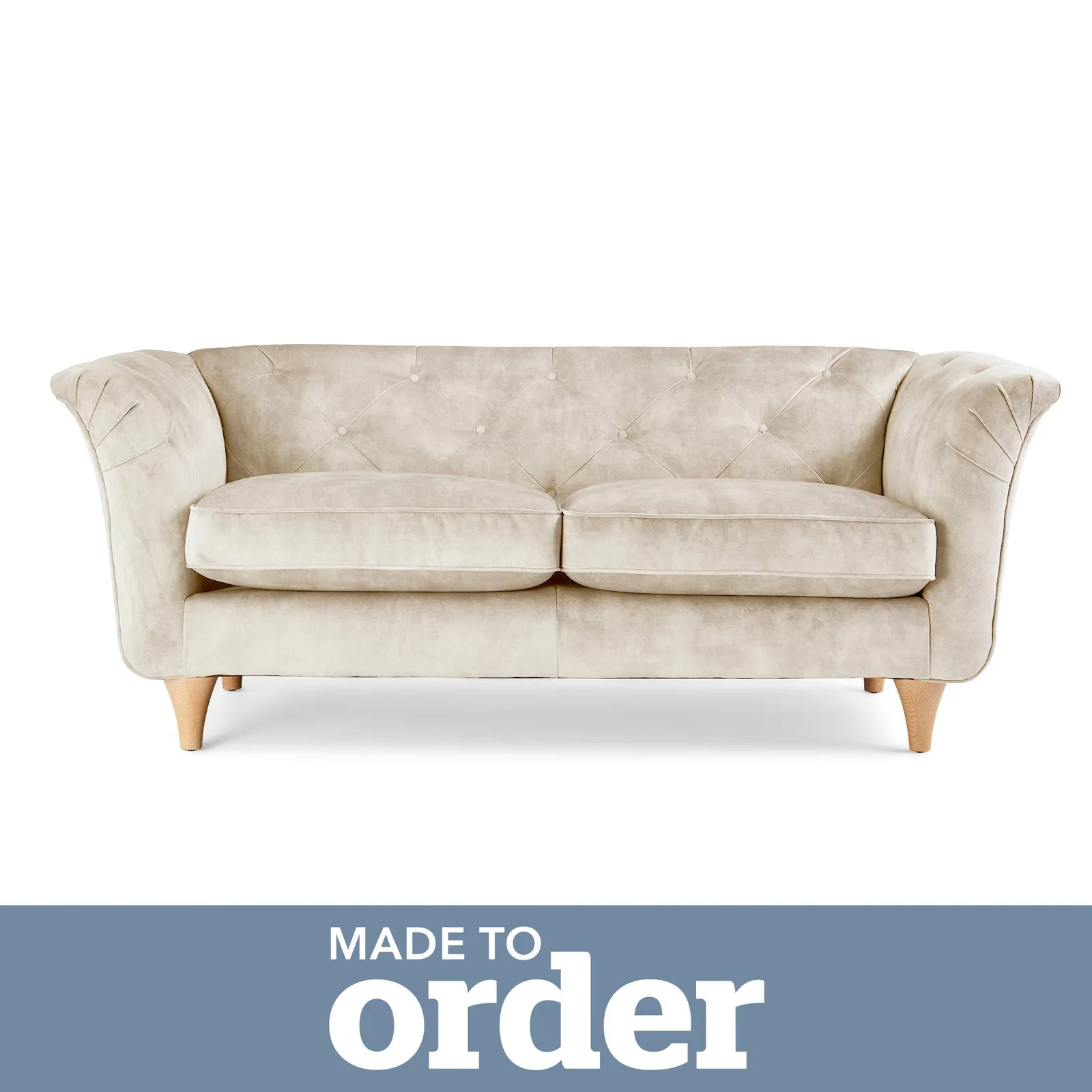 Jaipur 2 Seater Sofa Slub Velvet Slub Velvet Natural