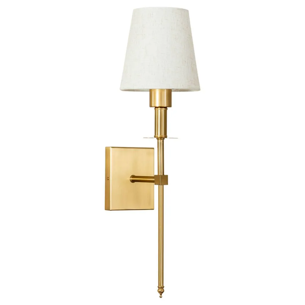 ValueLights Kincaid Rechargeable Single Easy Fit Dimmable Remote Control Wall Light with Shade in Metallic Gold 2
